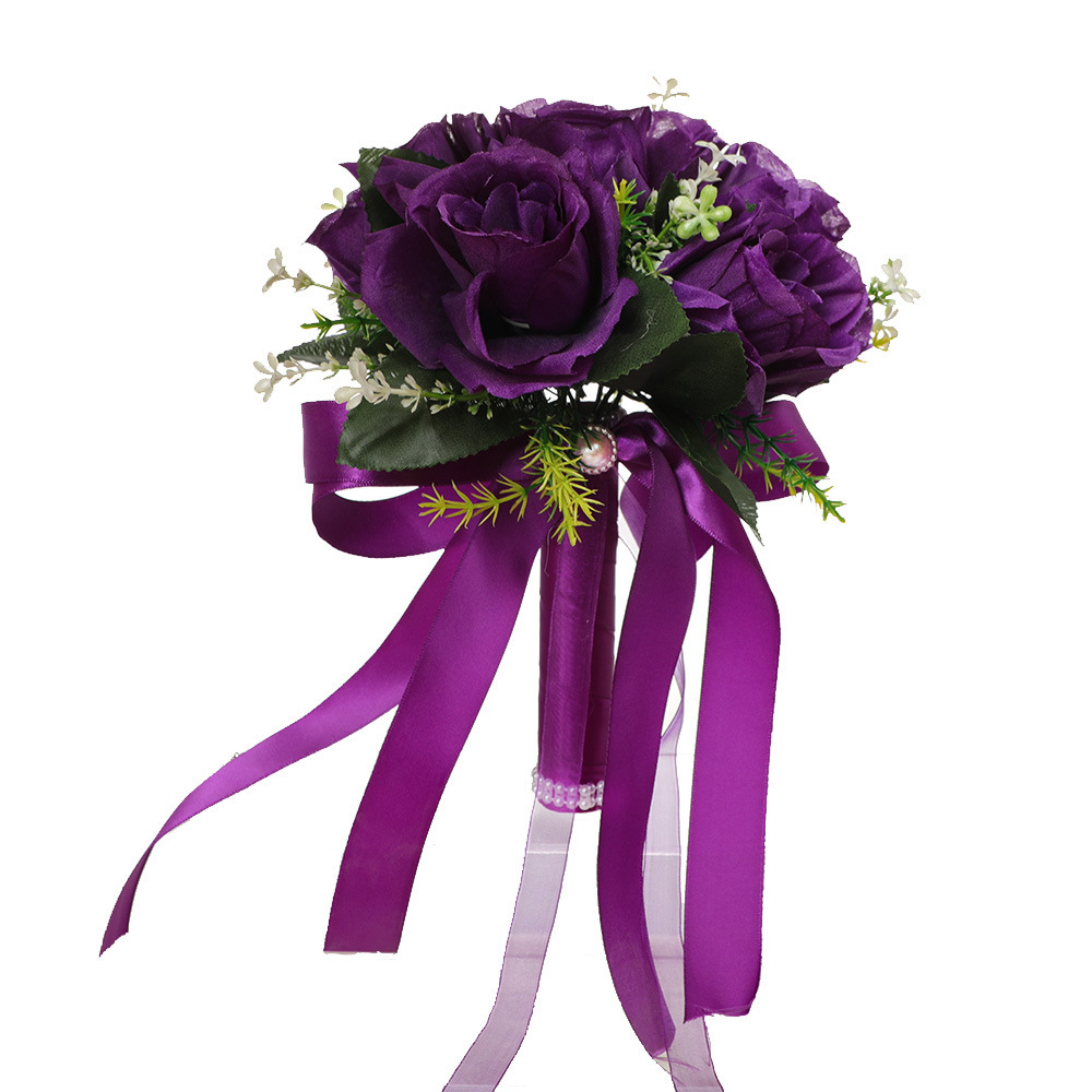 Wedding Flowers Bridal Bouquet blue Color Roses Artifical Flower for accessories