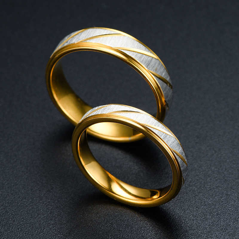 Band Rings Unique Wave Pattern Couple Rings For Men Women High Quality Stainless Steel Ring Engagement Wedding Rings Jewelry Drop Shipping G230213