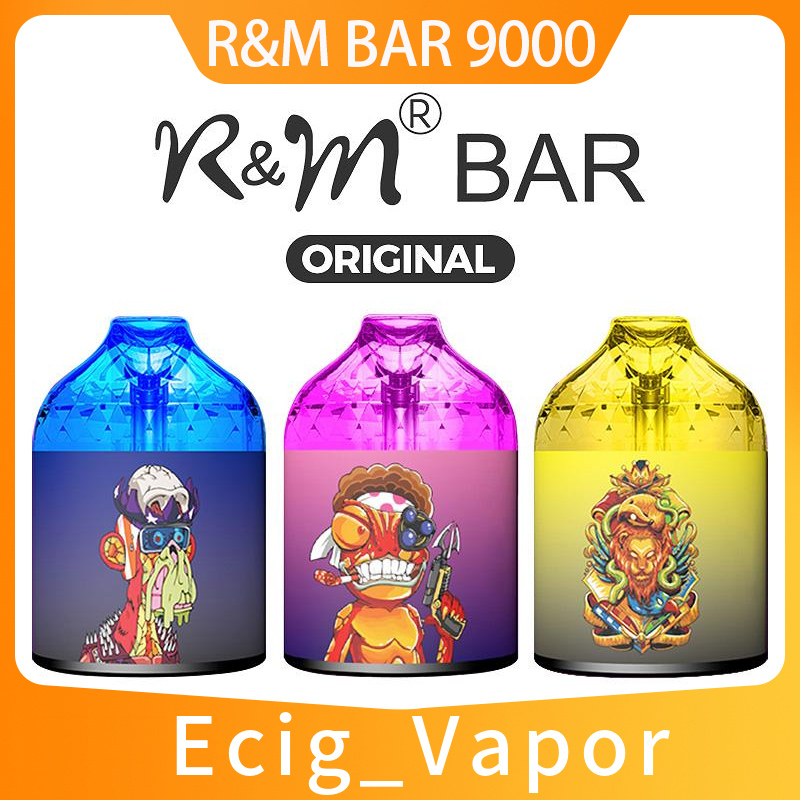 Original R&M Bar 9000Puffs Disposable E cigarette Vape Pen 15ml Prefilled 7Colors LED Light 2% 5% Cartridge Pod Device Mesh coil Rechargeable Airflow Control vapes
Original R&M Bar 9000Puffs Disposable E cigarette Vape Pen 15ml Prefilled 7Colors LED Light 2% 5% Cartridge Pod Device Mesh coil Rechargeable Airflow Control vapes