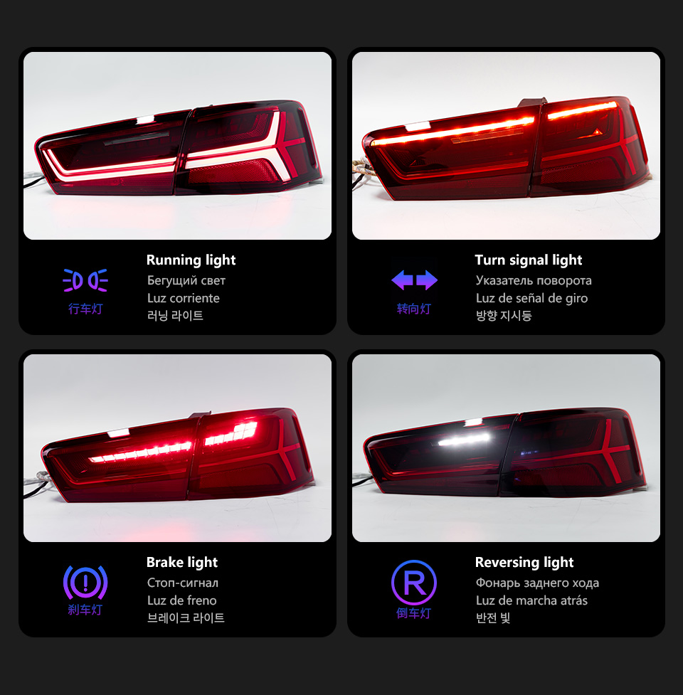 Taillights For A6 A6L C7 20 12-20 15 Tail Lights Rear Lamp LED DRL Running Signal Brake Reversing Parking Light Facelift