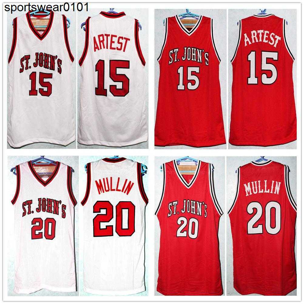 

Ron Artest #15 Basketball Jersey Chris Mullin #20 Walter Berry #21 St. John's University Retro Men's Stitched Custom Number Name Jerseys, As show