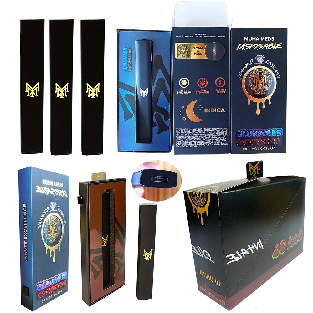 Muha Meds Disposable Vape Pens 1.0ml 280mAh E-cigarettes Rechargeable Vaporizer Battery with Starter Kit Vapes Cartridges 10 flavors
Muha Meds Disposable Vape Pens 1.0ml 280mAh E-cigarettes Rechargeable Vaporizer Battery with Starter Kit Vapes Cartridges 10 flavors