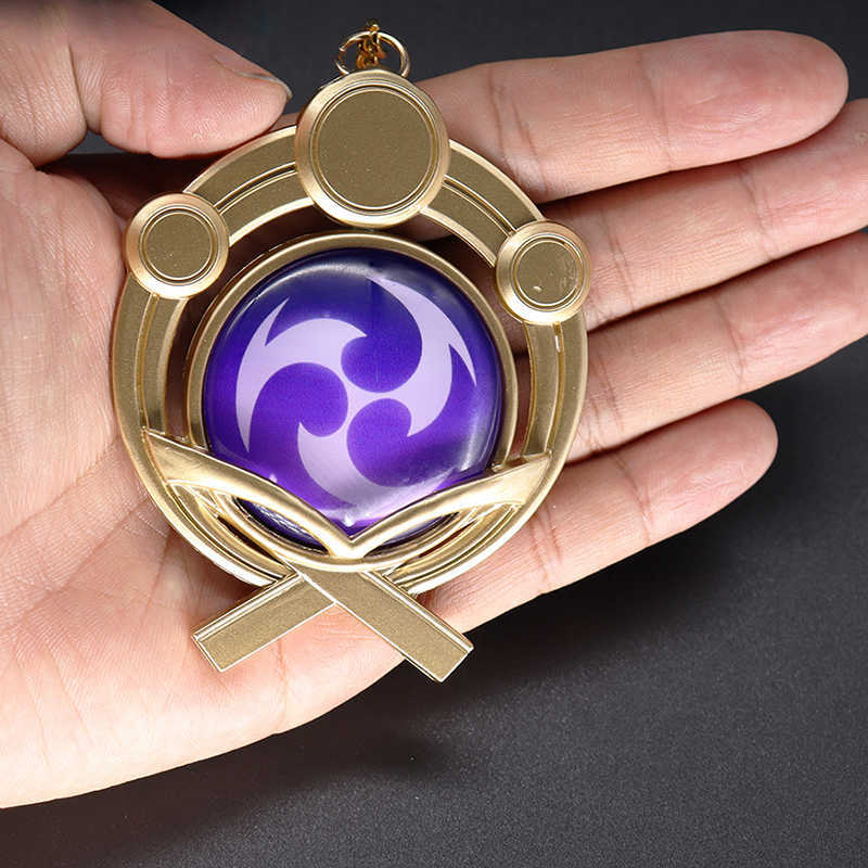 Key Rings Big Size Genshin Impact Vision Of God Keychains Genshin Sumeru Snezhnaya Inazuma Mondstadt Liyue Metal Keyrings Fashion Jewelry G230210