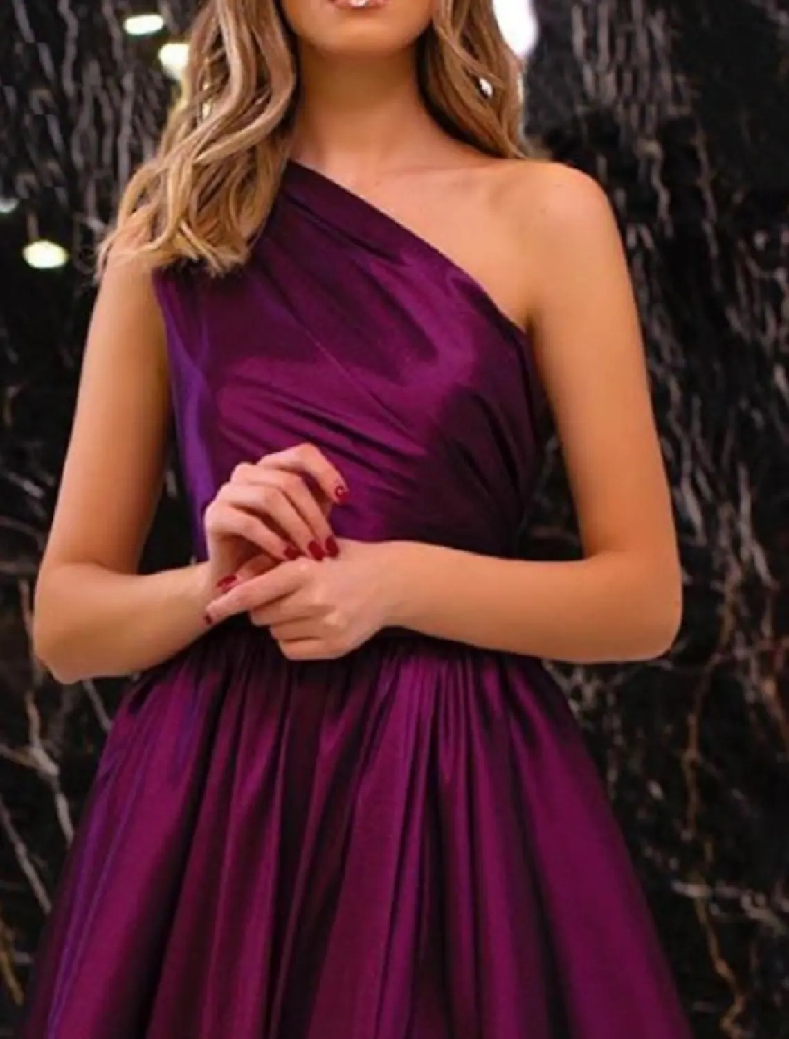 A-Line Purple Evening Dress One Shoulder Sleeveless Floor Length Satin Prom Formal Gowns Engagement Robes De Soiree Vestidos De Fieast 2023