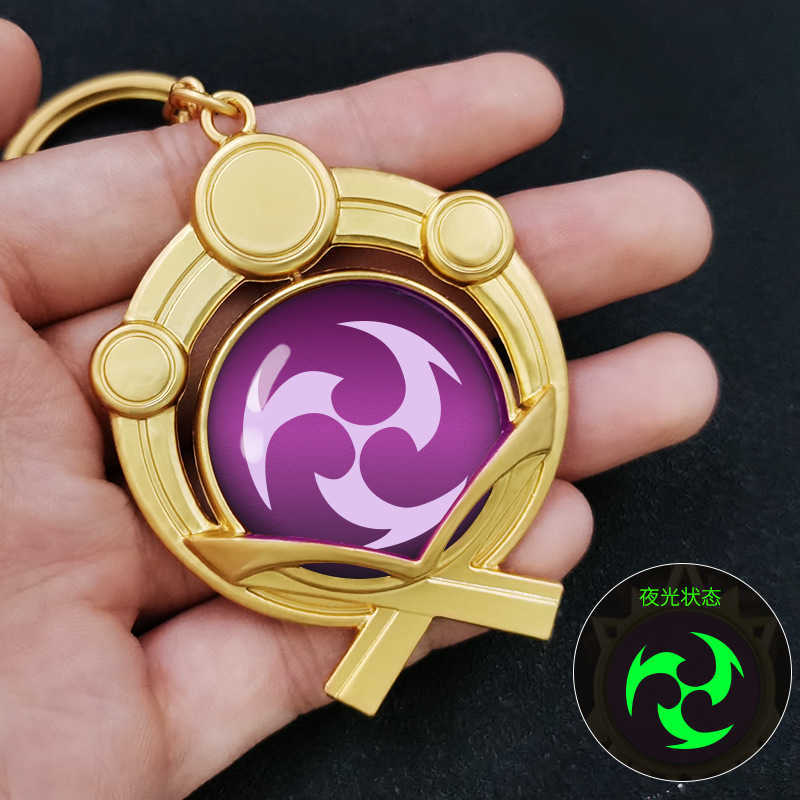 Key Rings Anime Keychain Genshin Impact Vision Element God's Eye for Men Car Key Chain Women Accessories Cute Bag Pendant Key Ring Gifts G230210