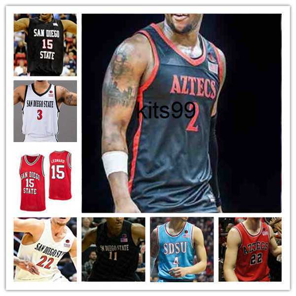 23s Custom San Diego State Aztecs SDSU College Basketball Jersey Leonard Matt Bradley Trey Pulliam Lamont Butler Nathan Mensah Keshad Jo