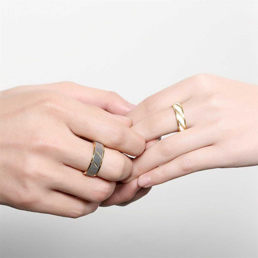 Band Rings Unique Wave Pattern Couple Rings For Men Women High Quality Stainless Steel Ring Engagement Wedding Rings Jewelry Drop Shipping G230213