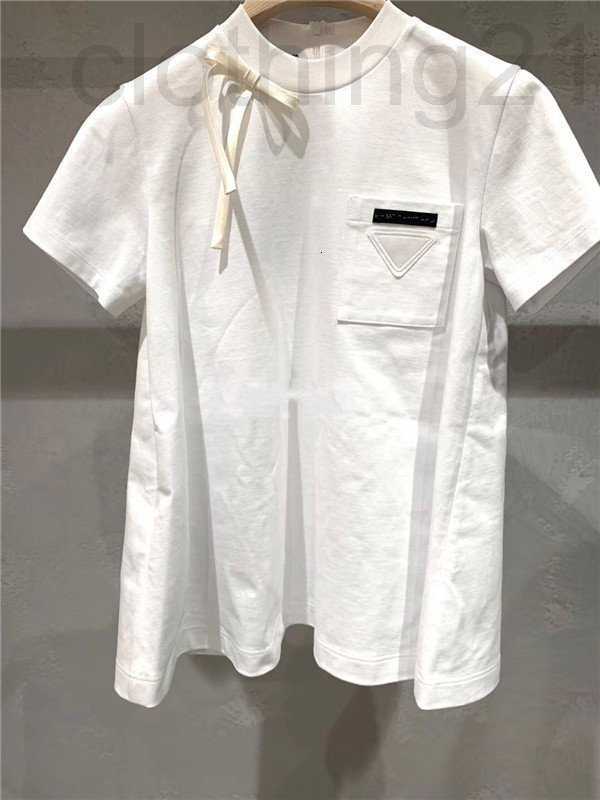 Women' T-Shirt Designer 2022 Spring and Summer New Bow Pocket Design Short Sleeve T-shirt Cotton Loose Casual Versatile Top Women COQV, White2
Women' T-Shirt Designer 2022 Spring and Summer New Bow Pocket Design Short Sleeve T-shirt Cotton Loose Casual Versatile Top Women COQV, White2