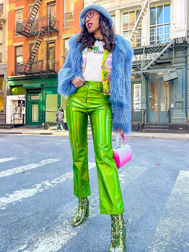 Women s Pants s Sifreyr Metallic PU Leather Straight Women Sparkling High Waist Loose Trousers 2023 Fashion Streetwear Y2K Clothes Bottom 230213