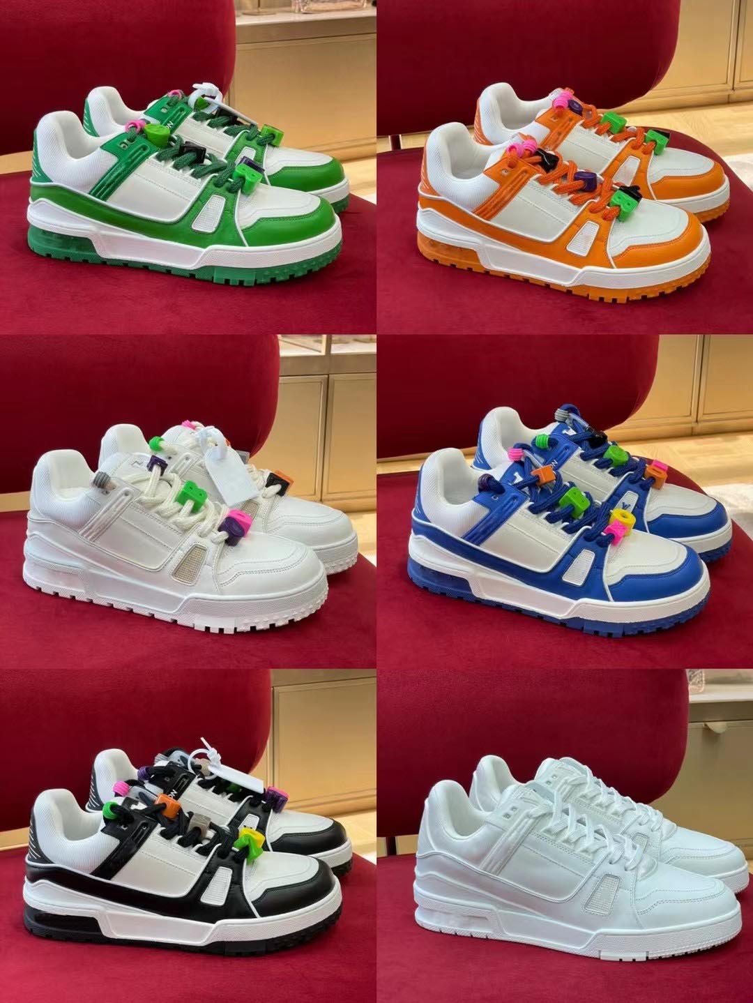 Fashion Trainer Maxi White Shoes Green Orange Blue Black Man Women Trainers Genuine Leather Outdoor Sports Sneakers With Original box Size 36-46
Fashion Trainer Maxi White Shoes Green Orange Blue Black Man Women Trainers Genuine Leather Outdoor Sports Sneakers With Original box Size 36-46