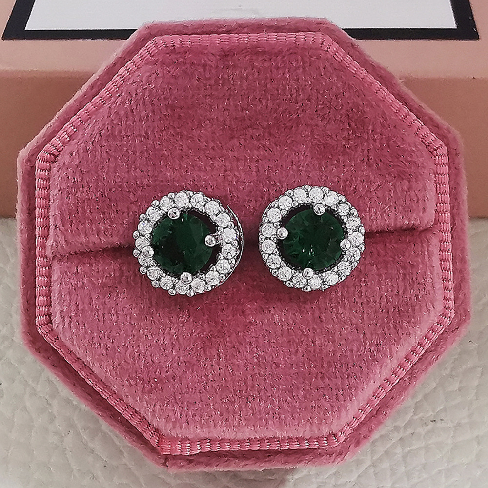 Sterg Sier Cubic Zirconia Stud Earrings: Handmade 2024 Jewelry Gift