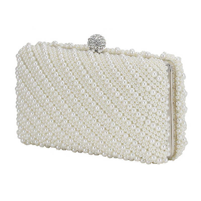 Clutch Bags Yoreai Women s Dinner Bag Pearl Small Square Package Party Phone Handbag Fashion Clutch Pouch Casual Evening Bags Shoulderbag 230213