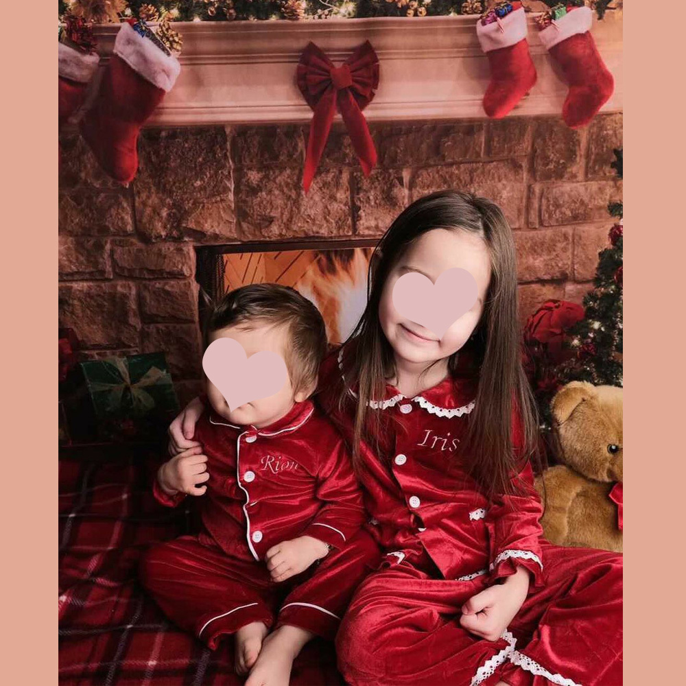 Pajamas Wholesale Family Matching Winter Toddler Navy Red Velvet Children PJS Kids Clothes Baby Girls Boys Christmas Pyjamas 230213