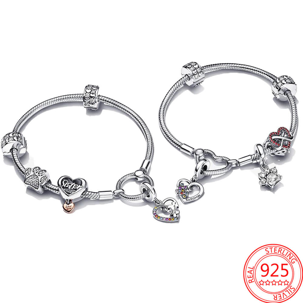 The New Popular 925 Sterling Silver Jewelry Puzzle Four Leaf Heart Charm Pendant Is Suitable For Primitive Female Diy Bracelet Making Fashion Accessor