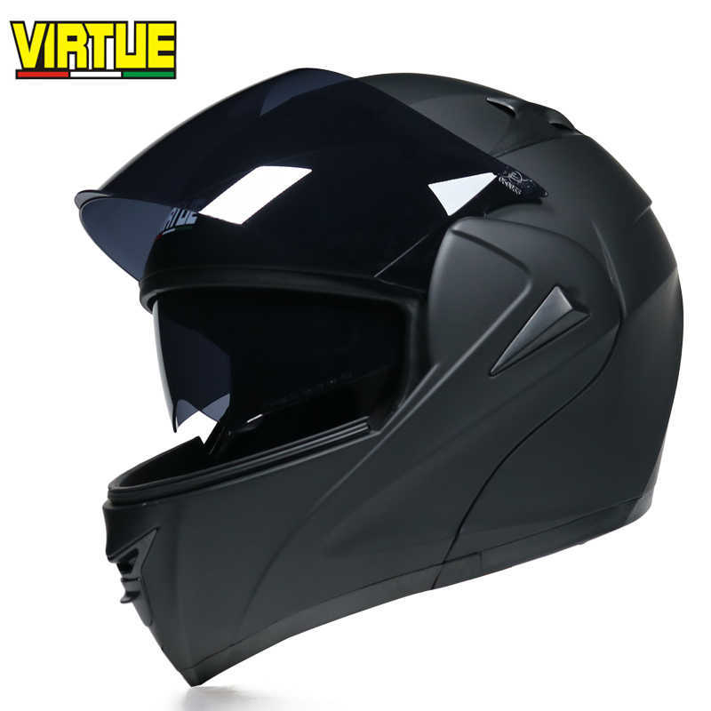 Cycling Helmets Racing Motocross Helmets Modular Dual Lens Carbon Helf Motorcycle Helmet Full Face Helm Safe Flip Up Cascos Para Moto dual visor J2302