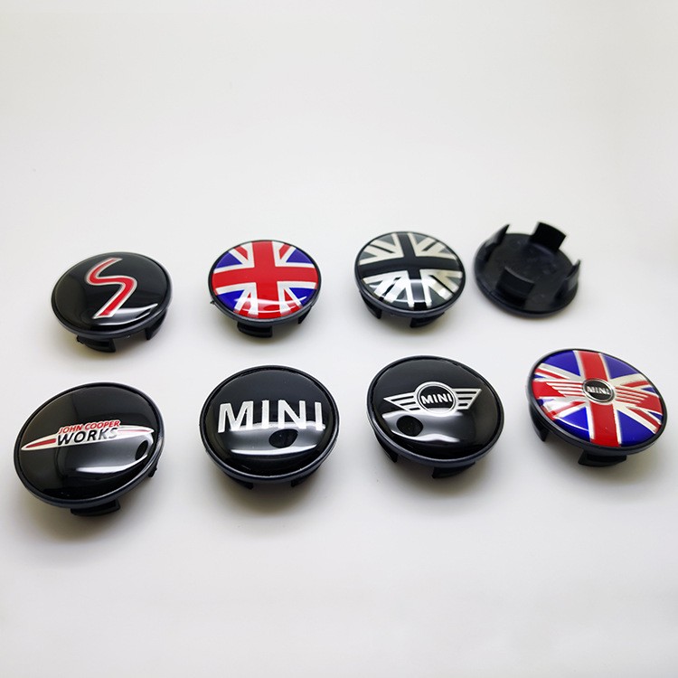 500 pcs 54mm 4 pin Mini Cooper Emblem Wheel Center Cap Genuine R50 R53 R56 R55 R52 Logo Sticker