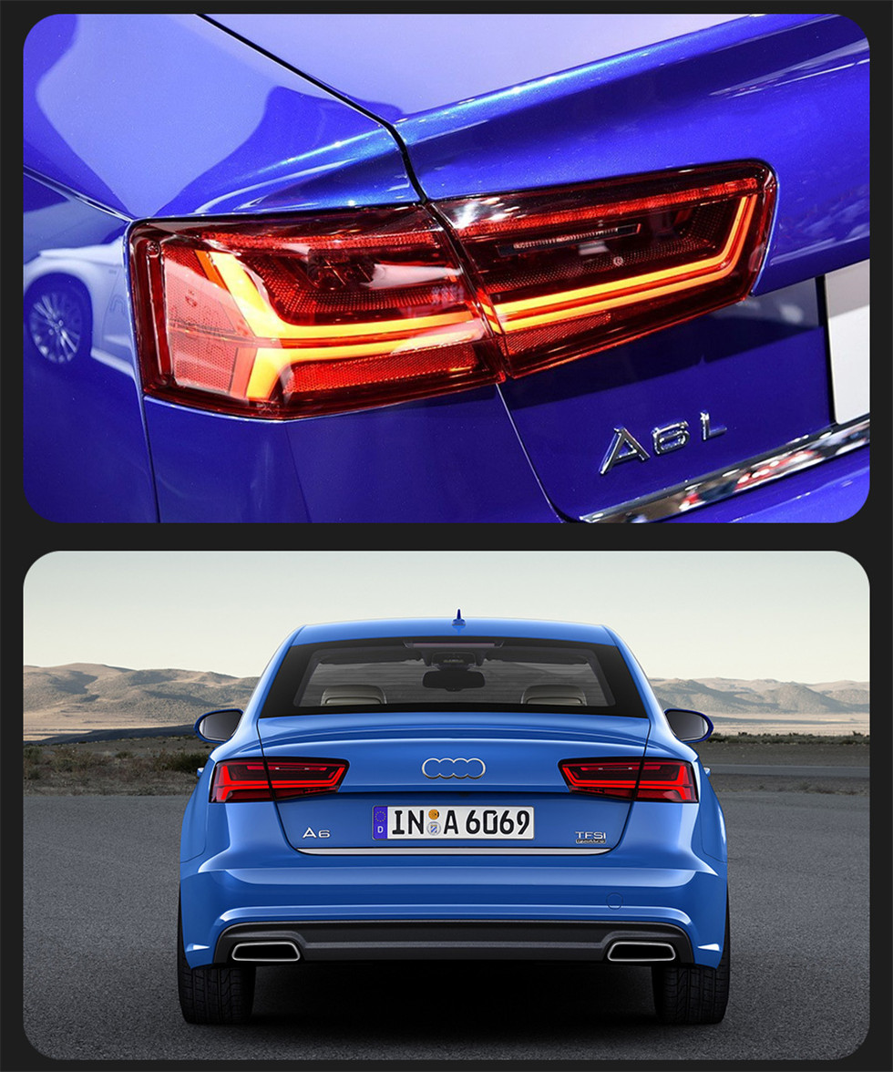 Taillights For A6 A6L C7 20 12-20 15 Tail Lights Rear Lamp LED DRL Running Signal Brake Reversing Parking Light Facelift