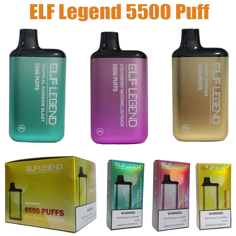 ELF Legend Puff 5500 Puff Electronic Cigarettes Disposable Vapes 13ml vaper desechable 650mah Rechargeable Battery Mesh Coil box
ELF Legend Puff 5500 Puff Electronic Cigarettes Disposable Vapes 13ml vaper desechable 650mah Rechargeable Battery Mesh Coil box