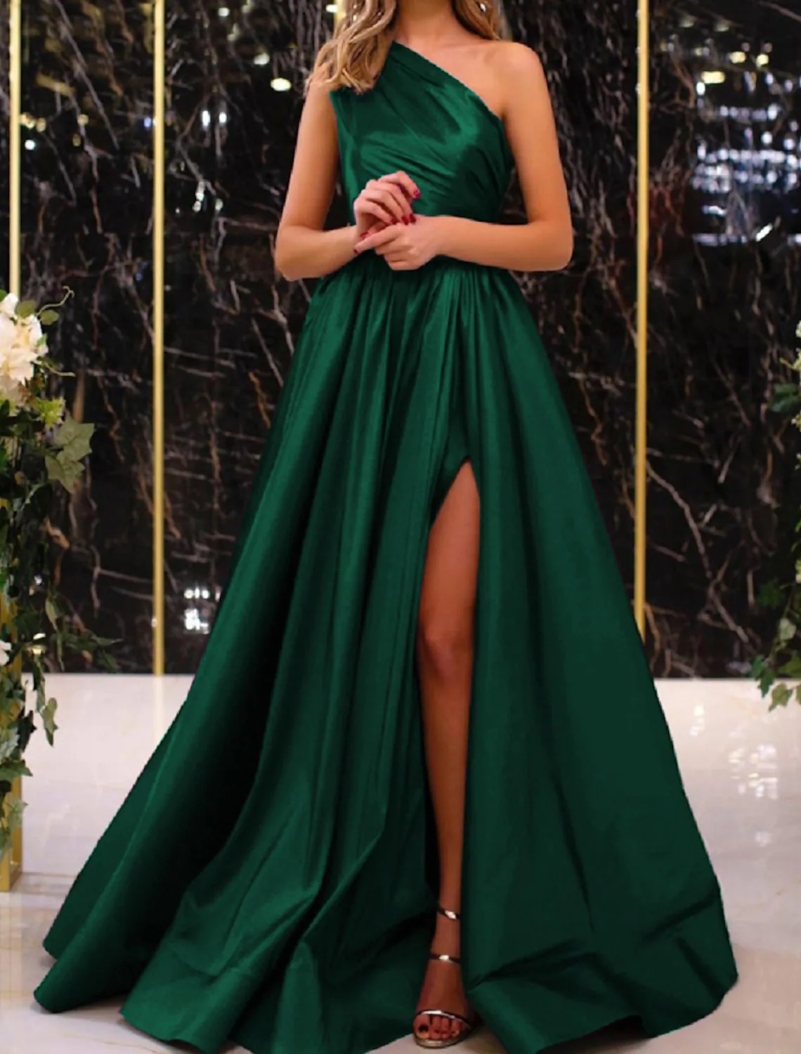 A-Line Purple Evening Dress One Shoulder Sleeveless Floor Length Satin Prom Formal Gowns Engagement Robes De Soiree Vestidos De Fieast 2023