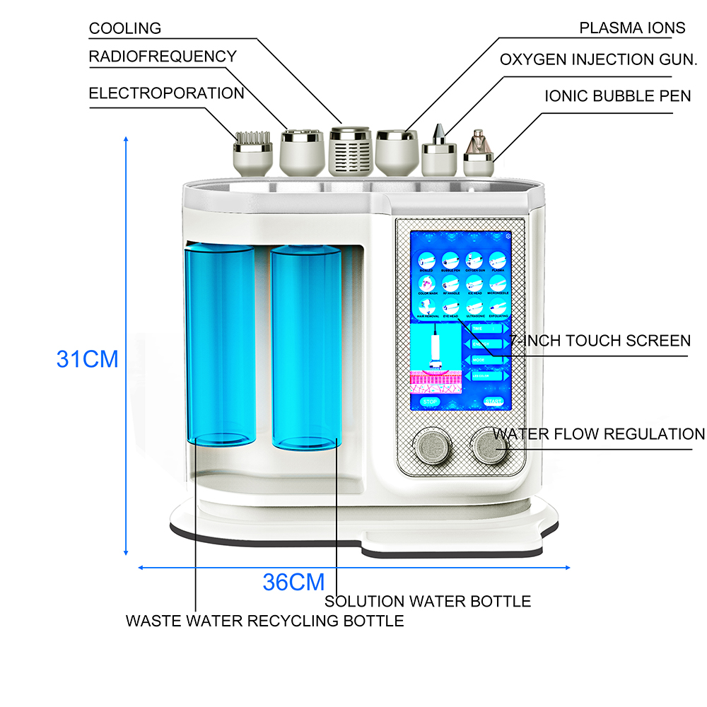 Other Beauty Equipment Hydro Dermabrasion Oxygen Beauty Machine Water Skin Peeling Facial Cleaning RF Face Lift Cooling Treatment Plasma Ions Therapy 