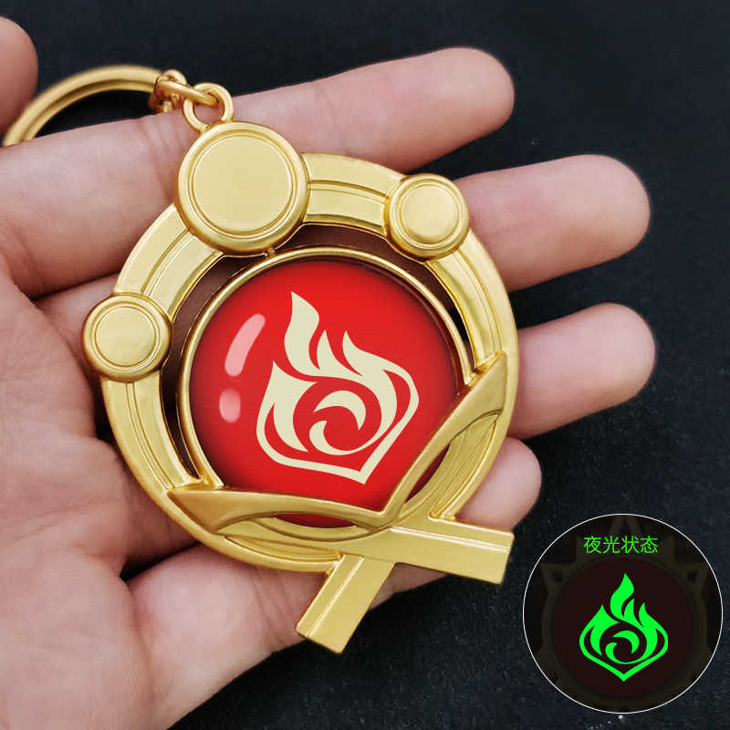 Key Rings Anime Keychain Genshin Impact Vision Element God's Eye for Men Car Key Chain Women Accessories Cute Bag Pendant Key Ring Gifts G230210