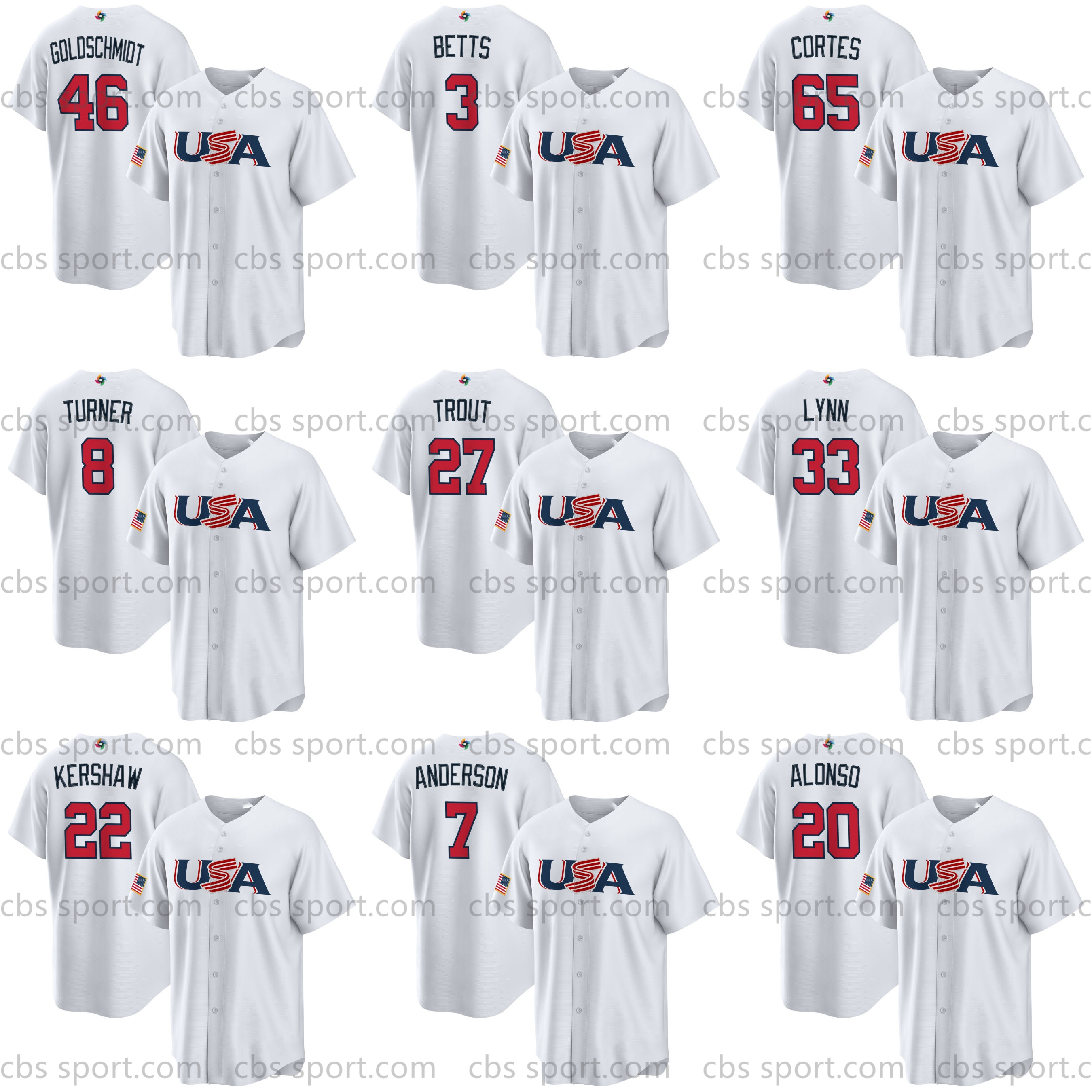 Mike Trout Team USA 2023 World Baseball Classic WBC Baseball Jersey Bobby Witt Jr. Pete Alonso Jeff McNeil Trea Turner Mookie Betts J. T. Realmuto Arenado Tim Anderson, Grey
Mike Trout Team USA 2023 World Baseball Classic WBC Baseball Jersey Bobby Witt Jr. Pete Alonso Jeff McNeil Trea Turner Mookie Betts J. T. Realmuto Arenado Tim Anderson, Grey