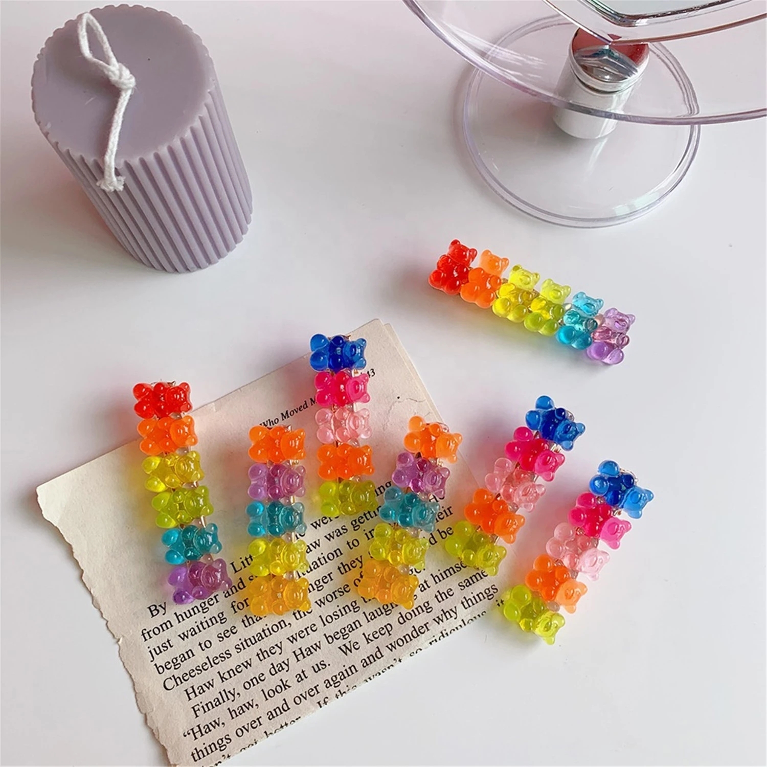 50pcs/ Girls Hair Accessories Hair Clips Mixed Cartoon Panda Bear Hair Clips Barrette Gummy Bear Candy Hairpin Kids Girls-A, Gray
50pcs/ Girls Hair Accessories Hair Clips Mixed Cartoon Panda Bear Hair Clips Barrette Gummy Bear Candy Hairpin Kids Girls-A, Gray