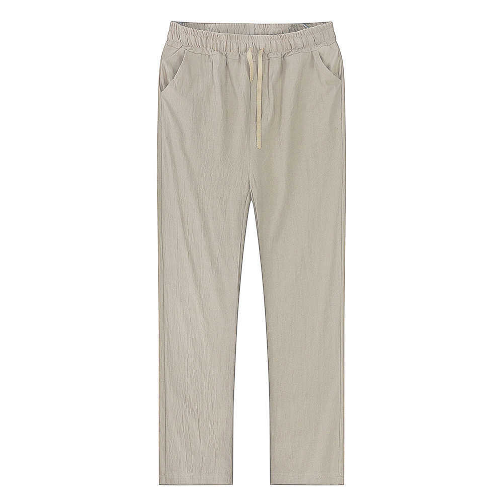 Men's Pants Cotton Linen Male Autumn New Breathable Solid Color Trousers Fitness Streetwear S-3XL Y2302