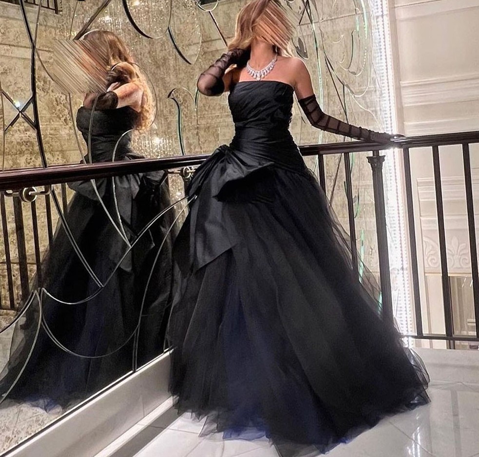 Black Saudi Arabia Prom Dresses 2023 Tulle Satin Pleats Bow Strapless Long Evening Formal Gown Vestidos De Feast