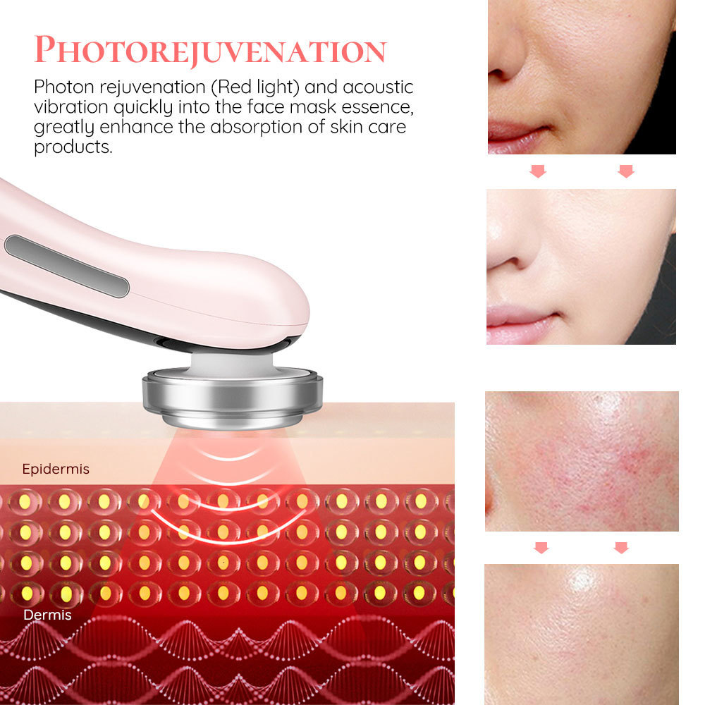 Face Massager 4 In 1 Face Lift Devices Face Massager Led Skin Rejuvenation Machine Ultrasonic Skin Scrubber Blackhead Remover Face Steamer 230211