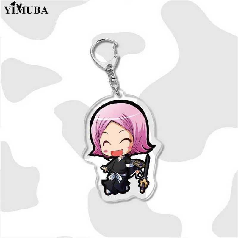 Key Rings Creative Anime Bleach Cartoon Key Chain Adorkable Kurosaki Ichigo Ishida Uryuu Kuchiki Rukia Collection Keychain Bag Charm Gift G230210