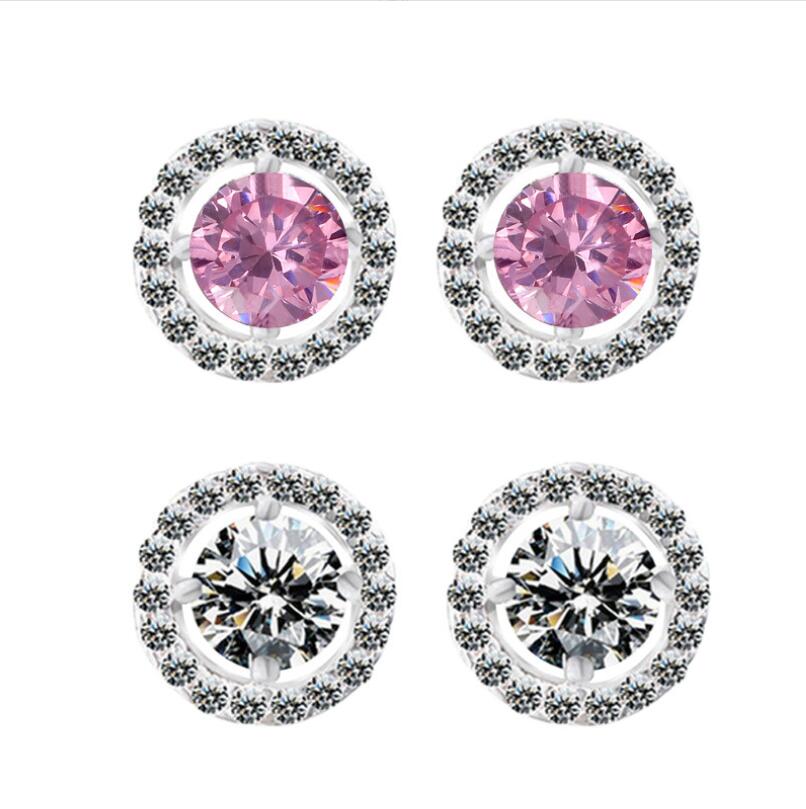 Sterg Sier Cubic Zirconia Stud Earrings: Handmade 2024 Jewelry Gift