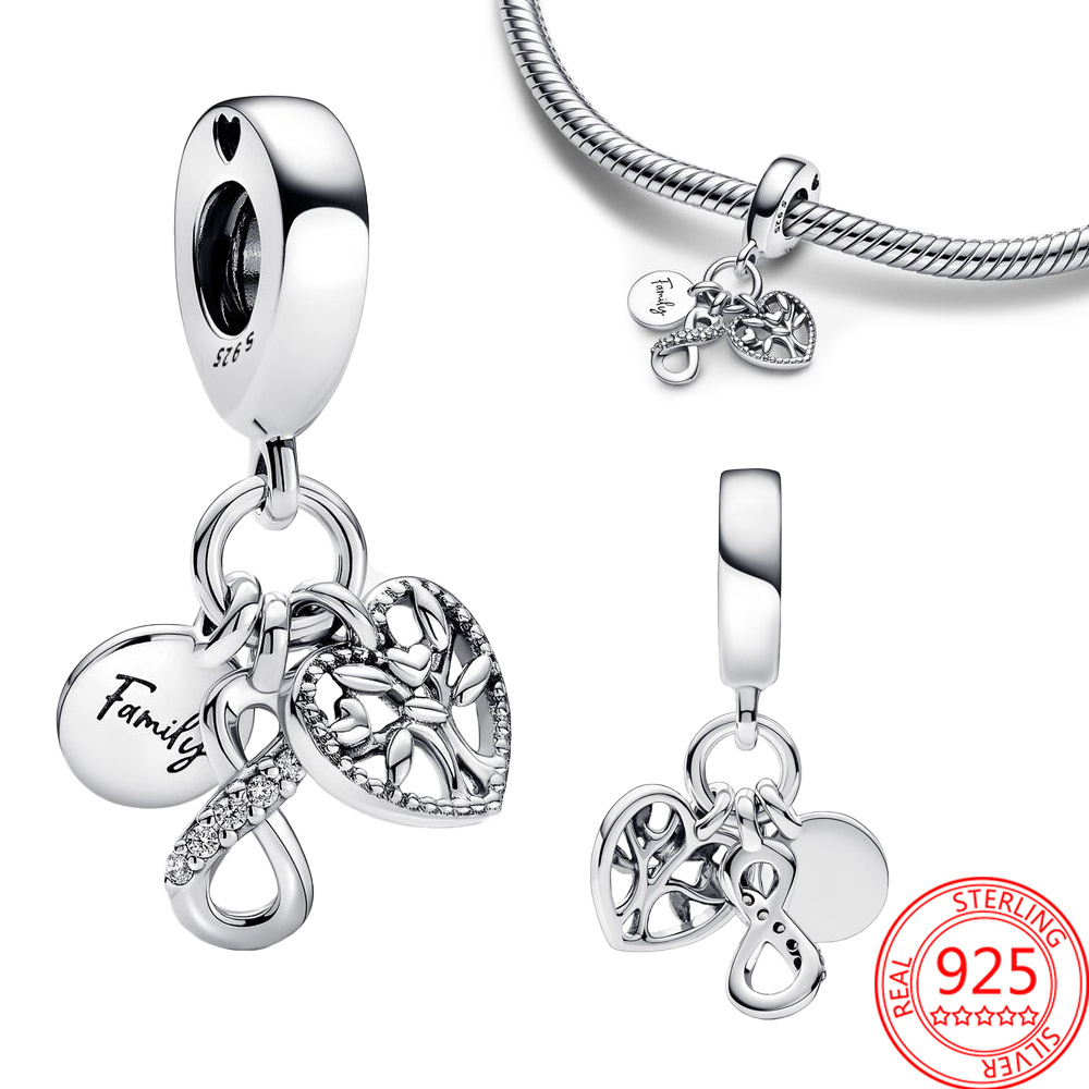 925 Sterling Silver Charm Pendant, Dress, Pearl, Compatible With The Bracelet, Boutique Necklace, Free Delivery