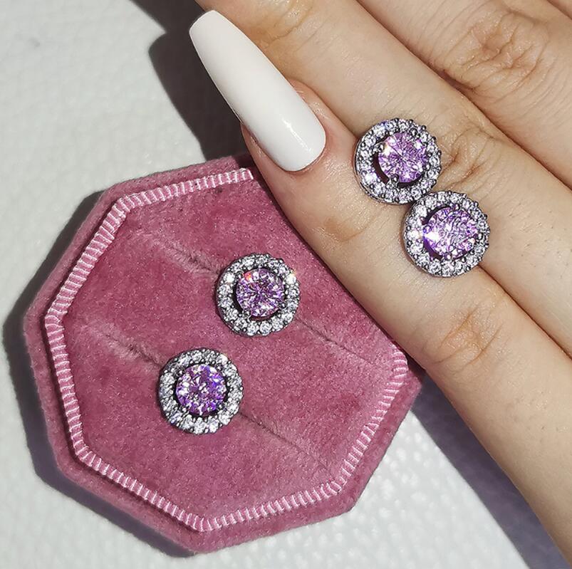 Sterg Sier Cubic Zirconia Stud Earrings: Handmade 2024 Jewelry Gift