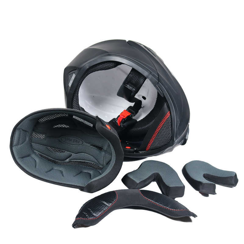 Cycling Helmets Racing Motocross Helmets Modular Dual Lens Carbon Helf Motorcycle Helmet Full Face Helm Safe Flip Up Cascos Para Moto dual visor J2302