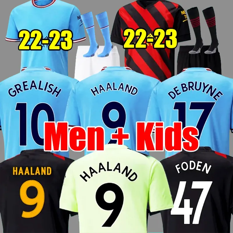 22 23 HAALAND soccer jerseys GREALISH STERLING MANS CITIES MAHREZ fans player version DE BRUYNE FODEN 2022 2023 football shirt kids kit sets