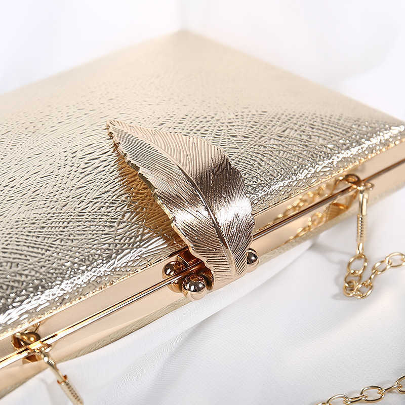Clutch Bags Luxy Moon Women s Wedding Gold Purse Ladies Handbag Party for Bridal Metal Leaf Lock Shoulder Zd1524 230213