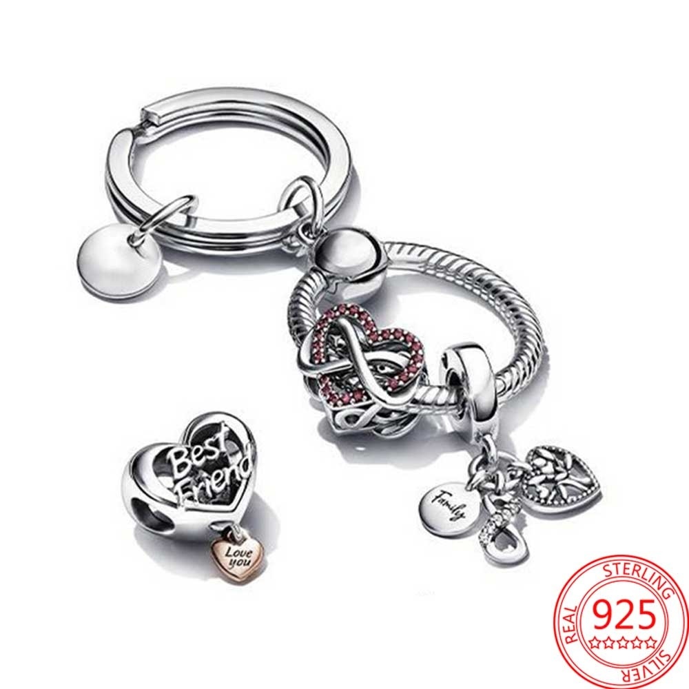 The New Popular 925 Sterling Silver Jewelry Puzzle Four Leaf Heart Charm Pendant Is Suitable For Primitive Female Diy Bracelet Making Fashion Accessor