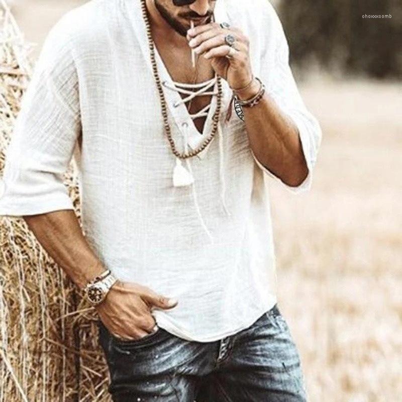 Men' T Shirts Arrival Men' V Neck Short Sleeve Knitted Tshirt Fashion Design Slim Fit Soild Print Chest Tie Half Elegant Shirt, White
Men' T Shirts Arrival Men' V Neck Short Sleeve Knitted Tshirt Fashion Design Slim Fit Soild Print Chest Tie Half Elegant Shirt, White