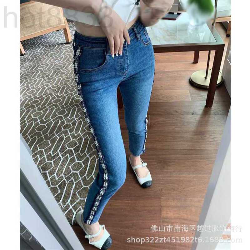 Women's Jeans Designer new side webbing inlaid with pearls and plush thick slim elastic jeans for women high version LXK2, Blue10
Women's Jeans Designer new side webbing inlaid with pearls and plush thick slim elastic jeans for women high version LXK2, Blue10