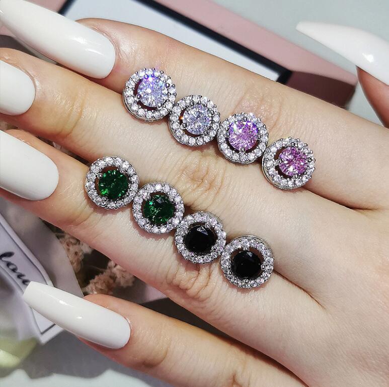 Sterg Sier Cubic Zirconia Stud Earrings: Handmade 2024 Jewelry Gift