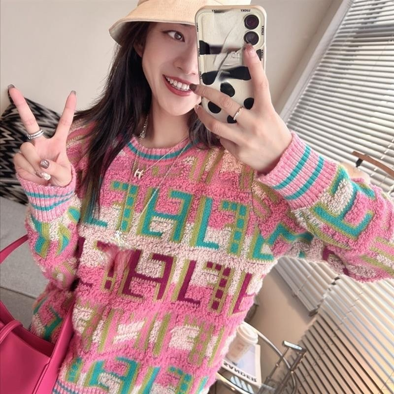 Women s Sweaters GECELZJC Sweater Women Office Lady Sweet Full Sleeve O Neck Loose Pullover Femme Autumn Fashion Japanese Style Tops Female 230213
