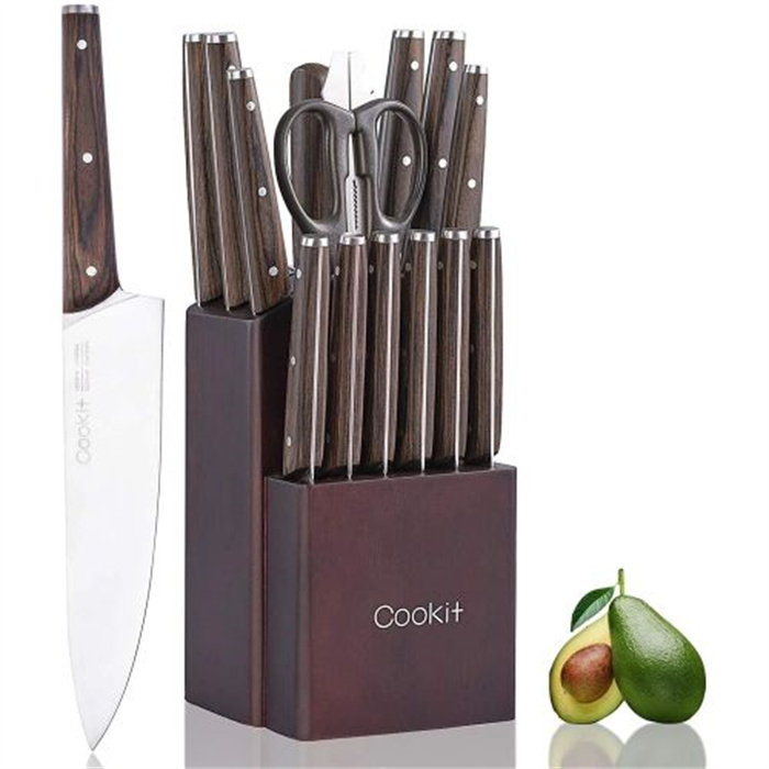 Kitchen Knife Sets, 15 Piece Knife Sets with Block for Kitchen Chef Knife Stainless Steel Knives Set Serrated Steak Knives with Manual Sharpener Knife W104157812
Kitchen Knife Sets, 15 Piece Knife Sets with Block for Kitchen Chef Knife Stainless Steel Knives Set Serrated Steak Knives with Manual Sharpener Knife W104157812