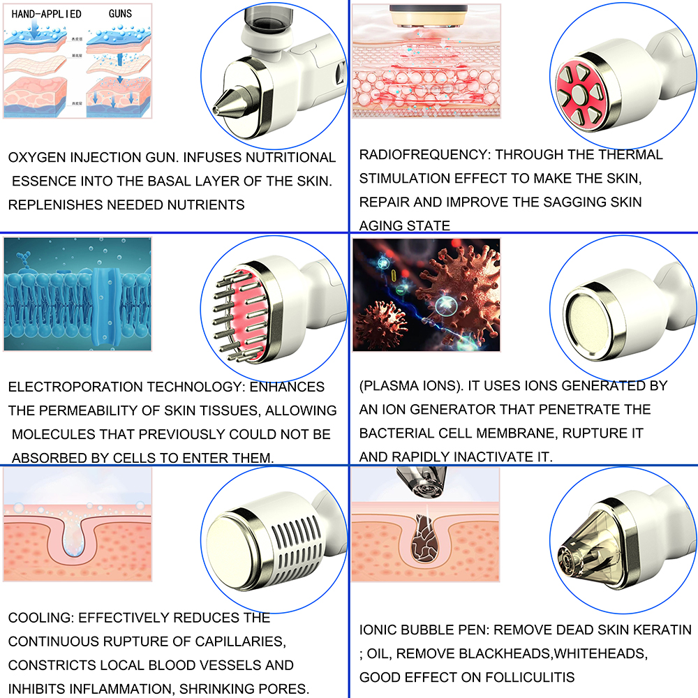 Other Beauty Equipment Hydro Dermabrasion Oxygen Beauty Machine Water Skin Peeling Facial Cleaning RF Face Lift Cooling Treatment Plasma Ions Therapy 