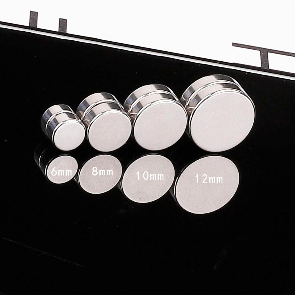 1Pc Punk Titanium Steel Men Strong Magnet Magnetic Ear Clip Stud Set Non Piercing Earrings For Boyfriend Lover Jewelry Gift 1