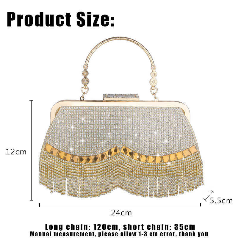 Clutch Bags Yoreai New Fashion Diamond Women s Evening Bling Day Es Gold Wedding Purse Female Handbag Shoulder Package 230213