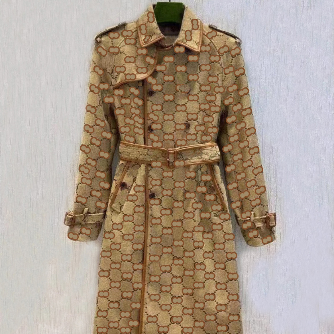 designer B898 Autumn womens trench coats luxury Women Windbreaker Double G jacket Loose Belt Coat Female Casual Long TrenchsBHI6, Brown 
designer B898 Autumn womens trench coats luxury Women Windbreaker Double G jacket Loose Belt Coat Female Casual Long TrenchsBHI6, Brown