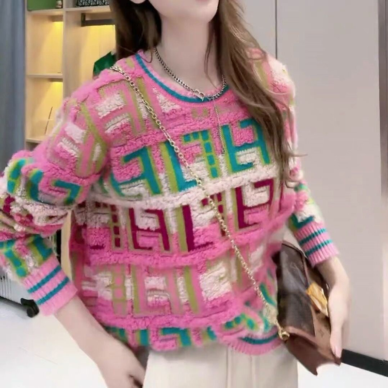 Women s Sweaters GECELZJC Sweater Women Office Lady Sweet Full Sleeve O Neck Loose Pullover Femme Autumn Fashion Japanese Style Tops Female 230213