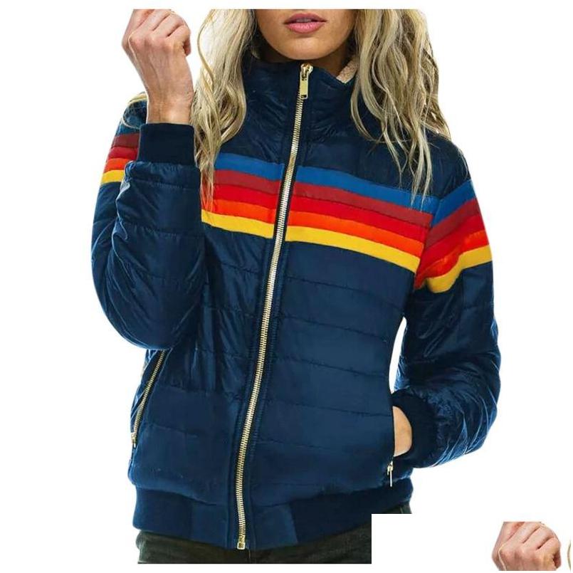 Women'S Jackets Stripe Rainbow Printed Thin Hooded Jacket Women Winter Cotton Parka For Plus Size Coat Drop Delivery Apparel Womens Dhilz, Black
Women'S Jackets Stripe Rainbow Printed Thin Hooded Jacket Women Winter Cotton Parka For Plus Size Coat Drop Delivery Apparel Womens Dhilz, Black