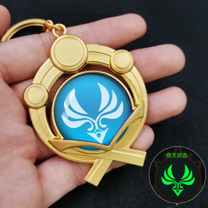 Key Rings Anime Keychain Genshin Impact Vision Element God's Eye for Men Car Key Chain Women Accessories Cute Bag Pendant Key Ring Gifts G230210